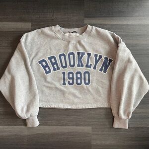 ZARA Cropped Graphic Sweatshirt